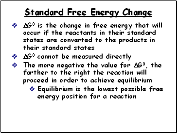 Standard Free Energy Change