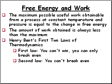 Free Energy and Work