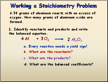 Working a Stoichiometry Problem