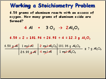 Working a Stoichiometry Problem
