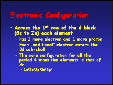 Electronic Configuration