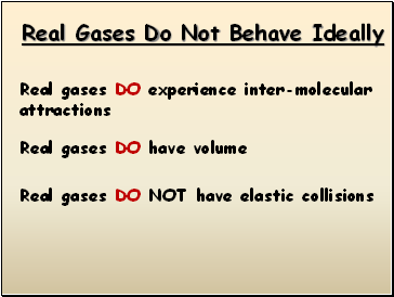 Real Gases Do Not Behave Ideally