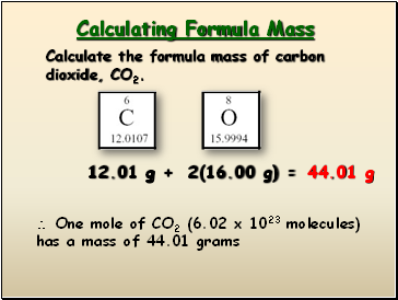 Calculating Formula Mass