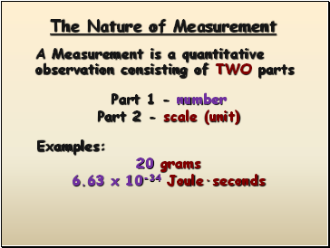 The Nature of Measurement