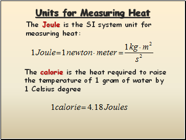 Units for Measuring Heat