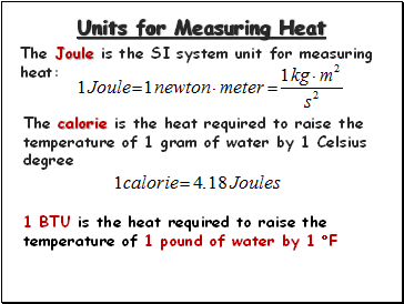 Units for Measuring Heat