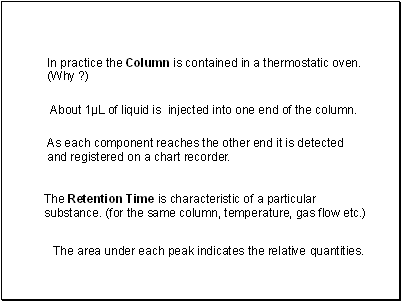 In practice the Column is contained in a thermostatic oven. (Why ?)