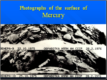 Photographs of the surface of Mercury