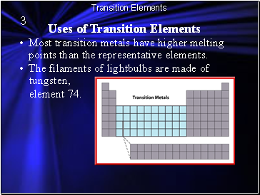 Uses of Transition Elements