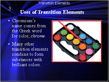 Uses of Transition Elements