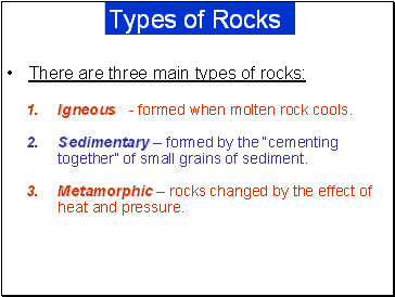 Types of rock