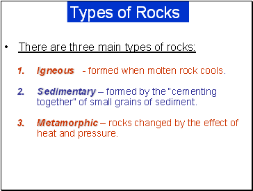 Types of Rocks