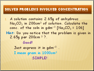 Solved problems involved concentration