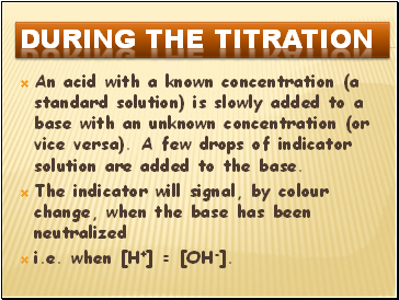 During the titration