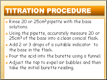Titration Procedure