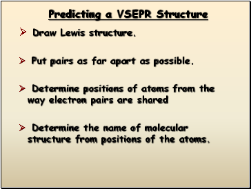Predicting a VSEPR Structure