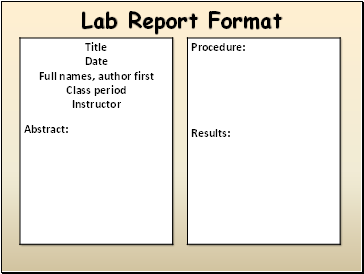 Lab Report Format