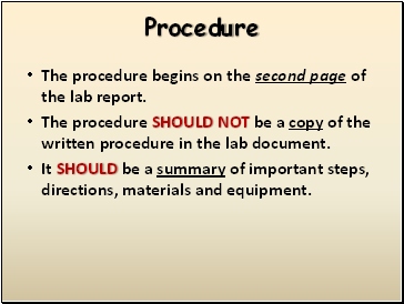 Procedure