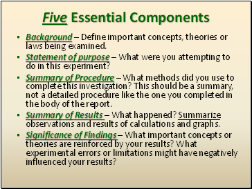 Five Essential Components