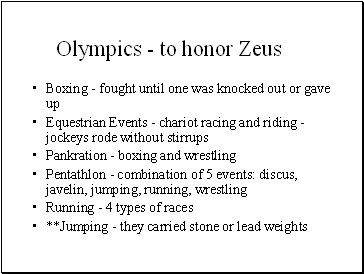 Olympics - to honor Zeus
