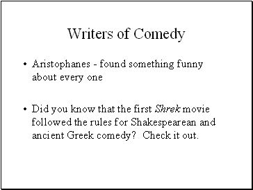 Writers of Comedy