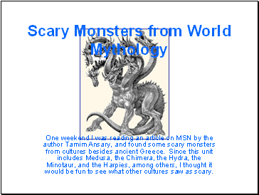 Scary Monsters from world mythology