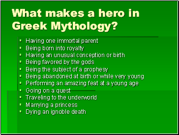 What makes a hero in Greek Mythology?