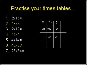Practise your times tables…
