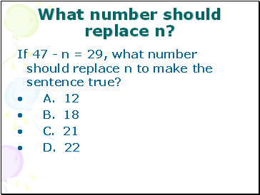 What number should replace n?
