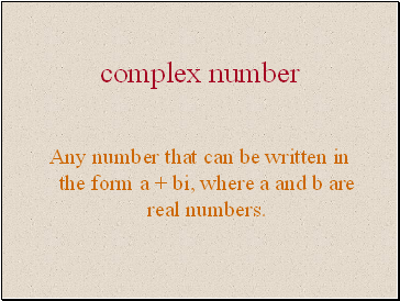 Complex number