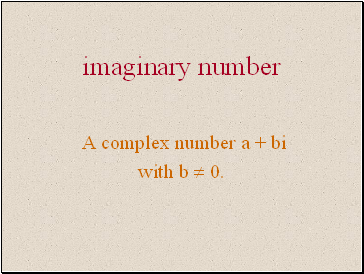 Imaginary number