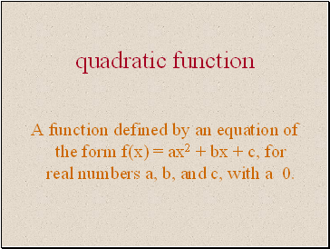 Quadratic function