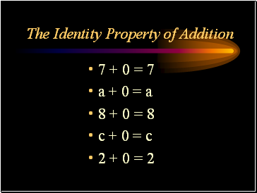 The Identity Property of Addition