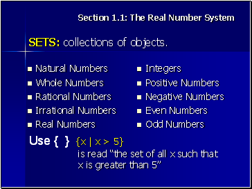 Sets: collections of objects.