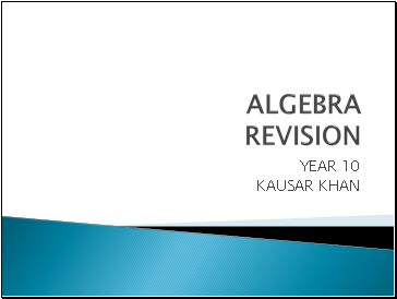 Algebra revision