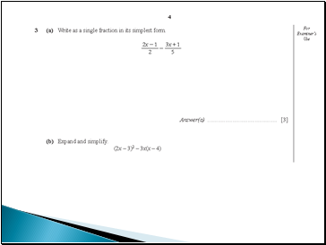 Algebra revision