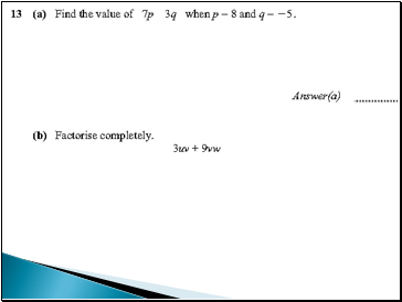 Algebra revision