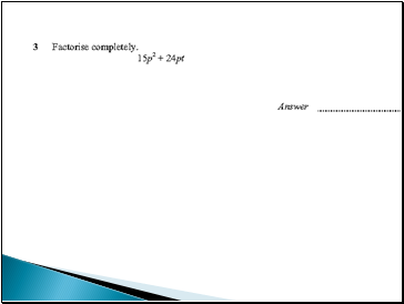 Algebra revision