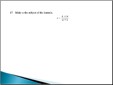 Algebra revision