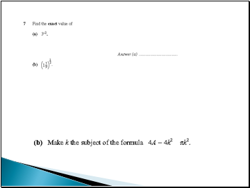 Algebra revision