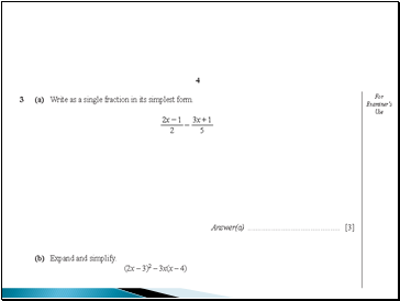 Algebra revision