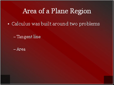 Area of a Plane Region