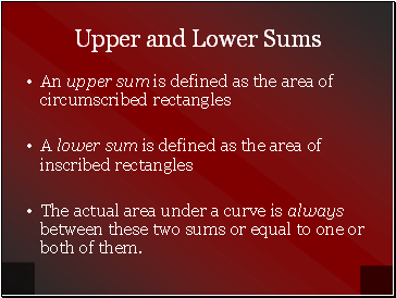 Upper and Lower Sums