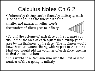 Calculus Notes Ch 6.2