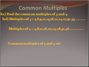 Common Multiples