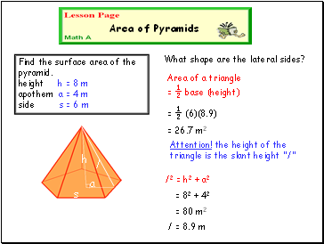 Area of Pyramids