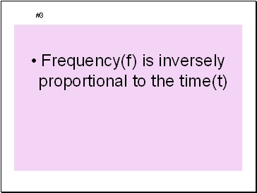 Frequency(f) is inversely proportional to the time(t)