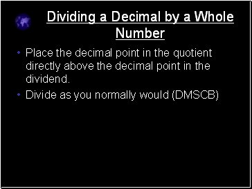 Dividing a Decimal by a Whole Number