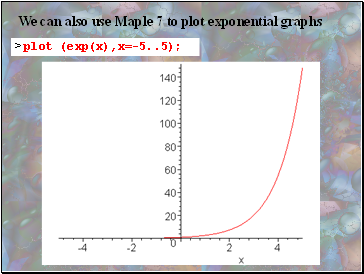 We can also use Maple 7 to plot exponential graphs