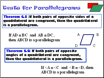 Tests for Parallelograms